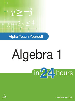 cover image of Alpha Teach Yourself Algebra I in 24 Hours